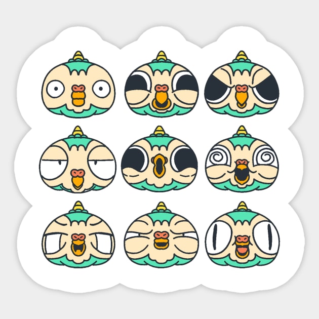 Head bird sticker pack Sticker by Mokoko Studio